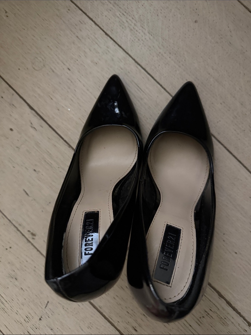 Forever 21 Black Patent Pointed Toe Pumps - Picture 4 of 4